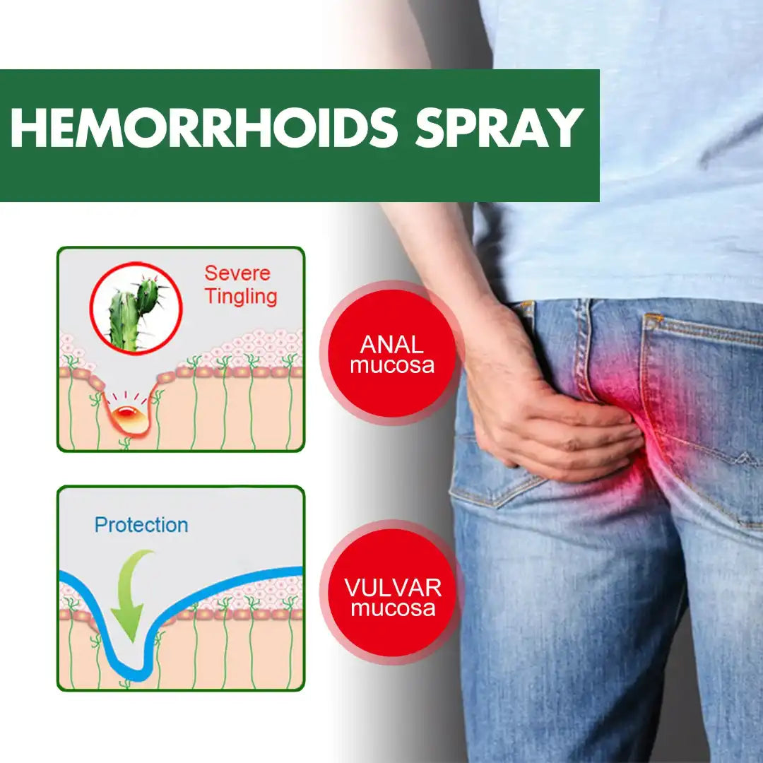 Herbal Hemorrhoids Spray - Natural Relief for External Hemorrhoids, Fissures & Anal Discomfort