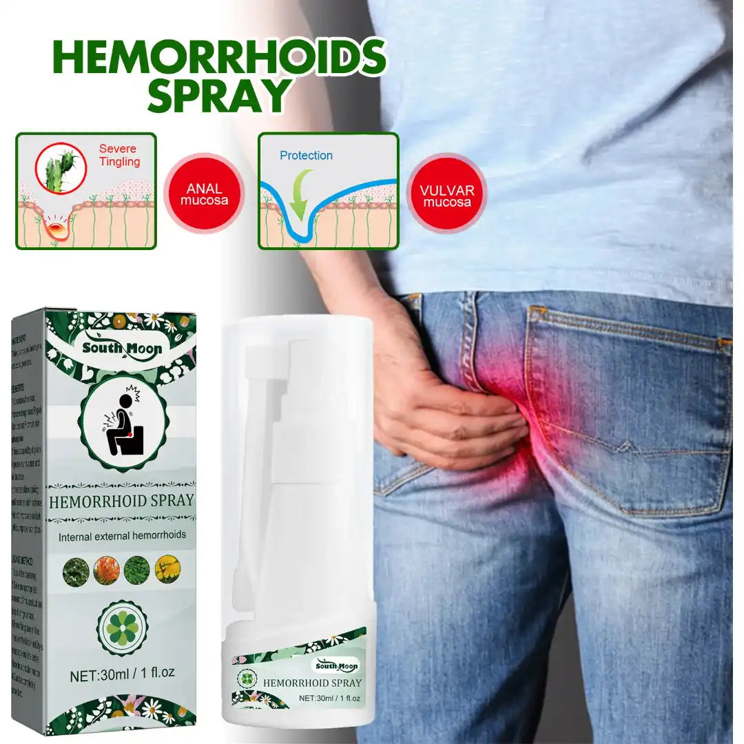 Herbal Hemorrhoids Spray - Natural Relief for External Hemorrhoids, Fissures & Anal Discomfort
