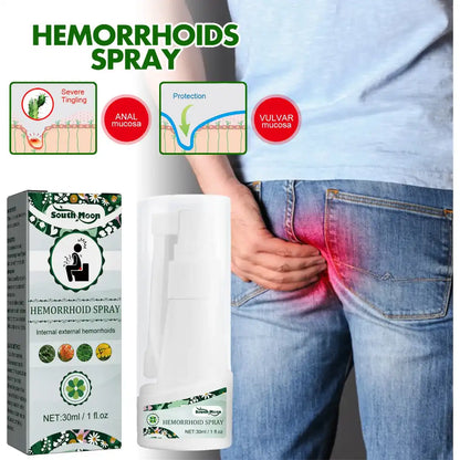 Herbal Hemorrhoids Spray - Natural Relief for External Hemorrhoids, Fissures & Anal Discomfort