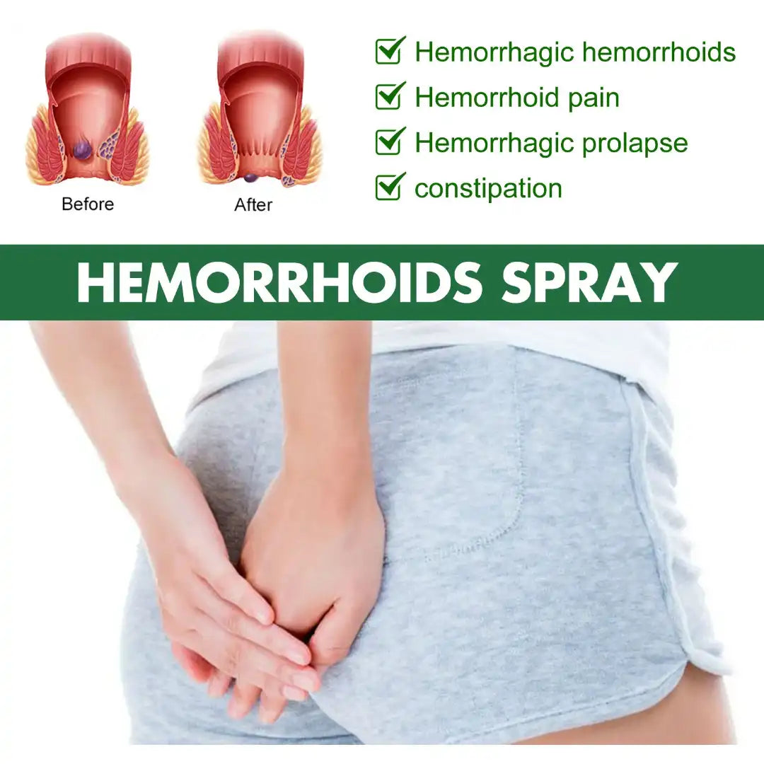 Herbal Hemorrhoids Spray - Natural Relief for External Hemorrhoids, Fissures & Anal Discomfort