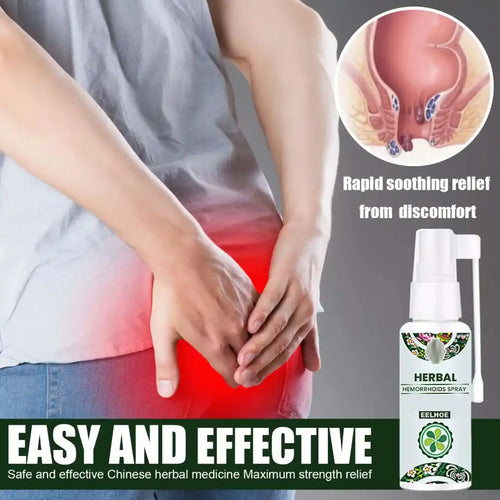 Herbal Hemorrhoids Spray - Natural Relief for External Hemorrhoids, Fissures & Anal Discomfort